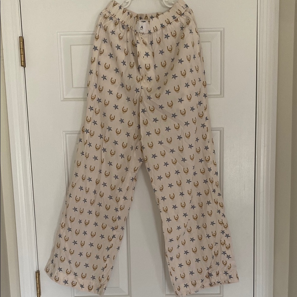 Anthropologie The Wren Boxer Pants in Cream Horseshoe Motif. Size XXS